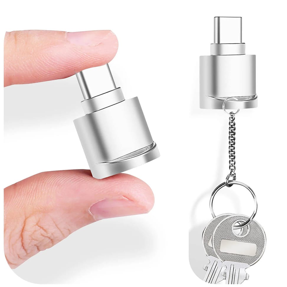 Avizar Mini Lecteur Carte micro SD et TF, Adaptateur USB-C 3.1 Argent — image 4