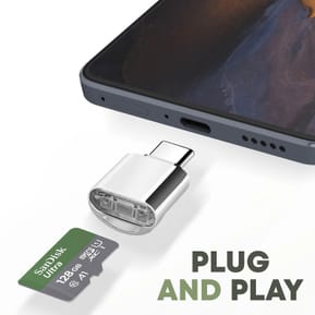Avizar Mini Lecteur Carte micro SD et TF, Adaptateur USB-C 3.1 Argent — image 5