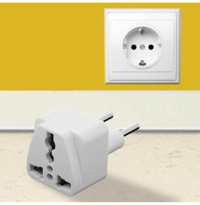 Avizar Multi-adaptateur Royaume-Uni, Amérique, Caraïbes vers Prise Type C - Blanc