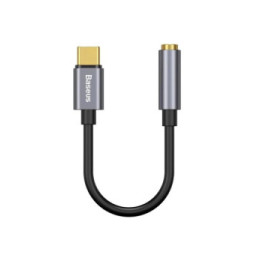Baseus Adaptateur Audio USB-C-Mini Jack 3,5 mm Gris