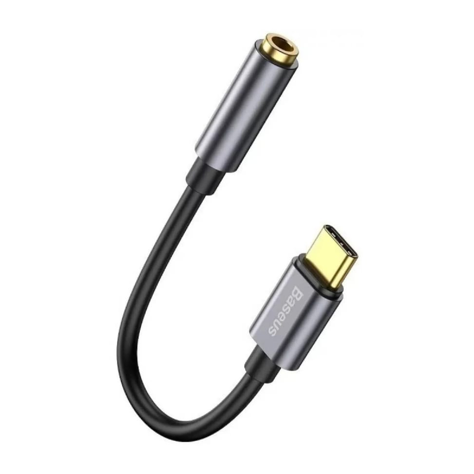 Baseus Adaptateur Audio USB-C-Mini Jack 3,5 mm Gris — image 2