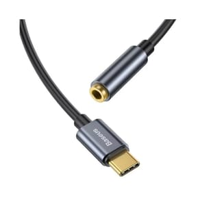 Baseus Adaptateur Audio USB-C-Mini Jack 3,5 mm Gris — image 4