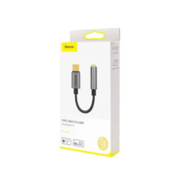 Baseus Adaptateur Audio USB-C-Mini Jack 3,5 mm Gris