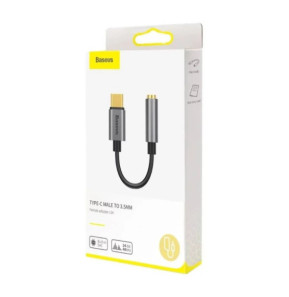 Baseus Adaptateur Audio USB-C-Mini Jack 3,5 mm Gris