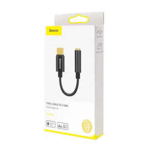 Baseus Adaptateur Audio USB-C-Mini Jack 3,5 mm Noir
