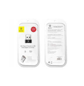 Baseus Adaptateur USB-C vers USB-A 2.0 Charge 5A et Synchronisation 480 Mb/s Noir