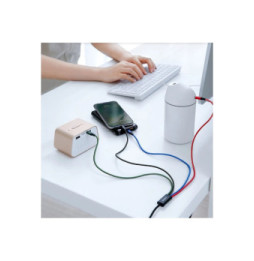 Baseus Câble 4-en-1 Lightning/2 USB-C/Micro-USB vers USB-A Fast Charge 3,5A 1,2m Noir