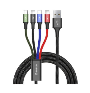 Baseus Câble 4-en-1 USB-C/2 Lightning/Micro-USB...