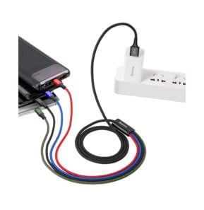 Baseus Câble 4-en-1 USB-C/2 Lightning/Micro-USB vers USB-A Fast Charge 3,5A 1,2m Noir