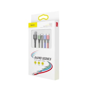 Baseus Câble 4-en-1 USB-C/2 Lightning/Micro-USB vers USB-A Fast Charge 3,5A 1,2m Noir