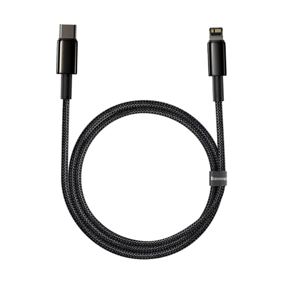 Baseus Câble de Charge et Transfert USB-C-Lightning 20W 1m Noir — image 2