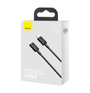 Baseus Câble de Charge et Transfert USB-C-Lightning 20W 1m Noir
