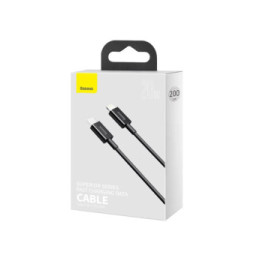 Baseus Câble de Charge et Transfert USB-C-Lightning 20W 2m Noir