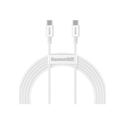 Baseus Câble de Charge et Transfert USB-C-USB-C 100W 2m Blanc