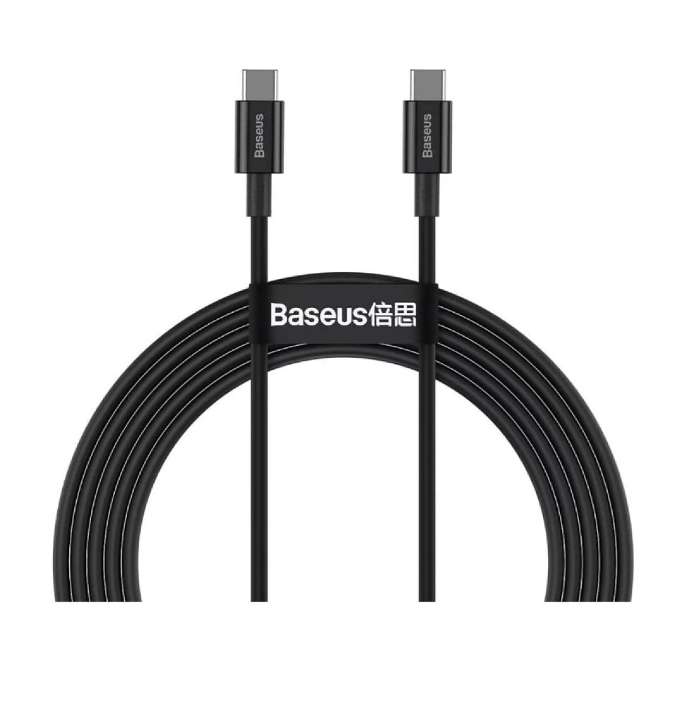 Baseus Câble de Charge et Transfert USB-C-USB-C 100W 2m Noir