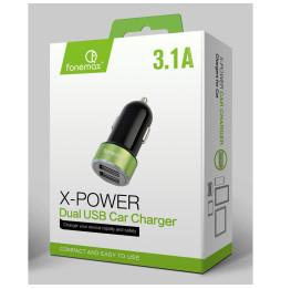 Chargeur voiture double USB Fonemax X-Power F18 - 3.1A