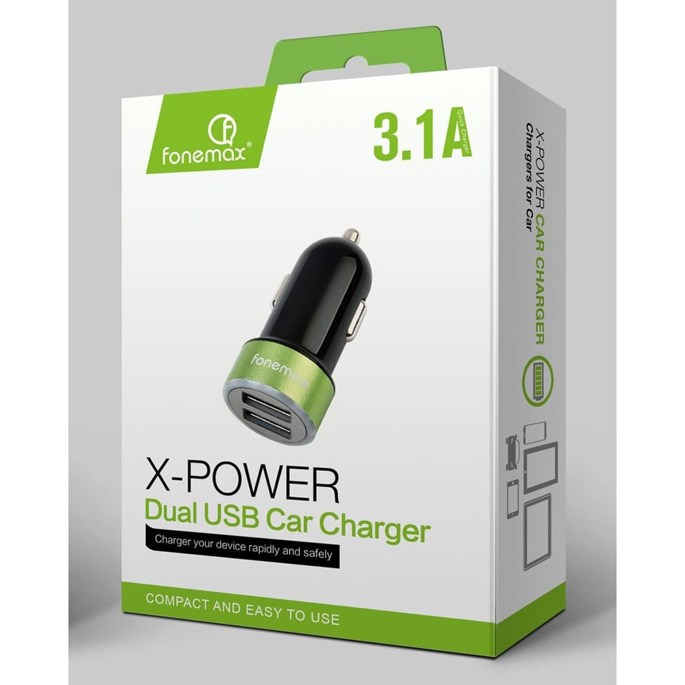Chargeur voiture double USB Fonemax X-Power F18 - 3.1A