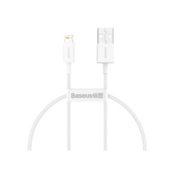 Baseus Câble de Charge et Transfert USB-Lightning 2,4A 25cm Rapide Blanc