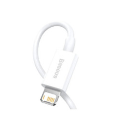 Baseus Câble de Charge et Transfert USB-Lightning 2,4A 25cm Rapide Blanc