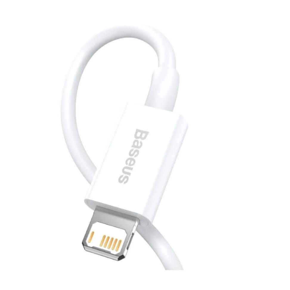 Baseus Câble de Charge et Transfert USB-Lightning 2,4A 25cm Rapide Blanc — image 2