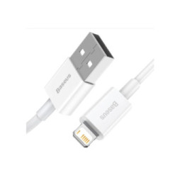 Baseus Câble de Charge et Transfert USB-Lightning 2,4A 25cm Rapide Blanc