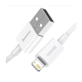 Baseus Câble de Charge et Transfert USB-Lightning 2,4A 25cm Rapide Blanc — image 3