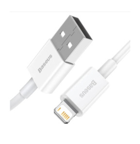 Baseus Câble de Charge et Transfert USB-Lightning 2,4A 25cm Rapide Blanc