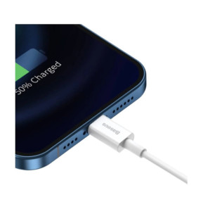 Baseus Câble de Charge et Transfert USB-Lightning 2,4A 25cm Rapide Blanc