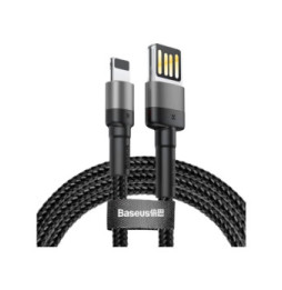Baseus Câble de Charge et Transfert USB-Lightning Double Face 2,4A 1m Noir