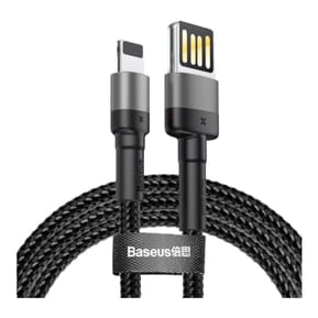 Baseus Câble de Charge et Transfert USB-Lightning Double Face 2,4A 1m Noir