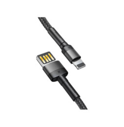 Baseus Câble de Charge et Transfert USB-Lightning Double Face 2,4A 1m Noir