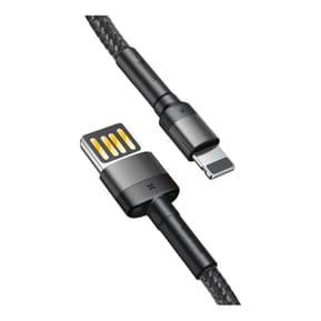 Baseus Câble de Charge et Transfert USB-Lightning Double Face 2,4A 1m Noir — image 2