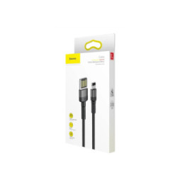 Baseus Câble de Charge et Transfert USB-Lightning Double Face 2,4A 1m Noir