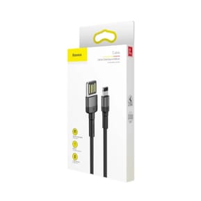 Baseus Câble de Charge et Transfert USB-Lightning Double Face 2,4A 1m Noir — image 5
