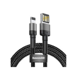 Baseus Câble de Charge et Transfert USB-Lightning Double Face 2,4A 2m Noir
