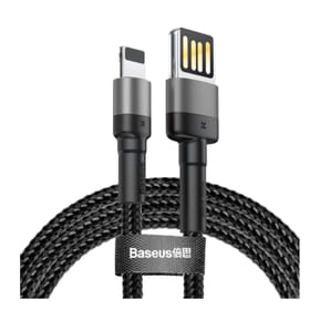 Baseus Câble de Charge et Transfert USB-Lightning Double Face 2,4A 2m Noir