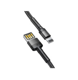 Baseus Câble de Charge et Transfert USB-Lightning Double Face 2,4A 2m Noir