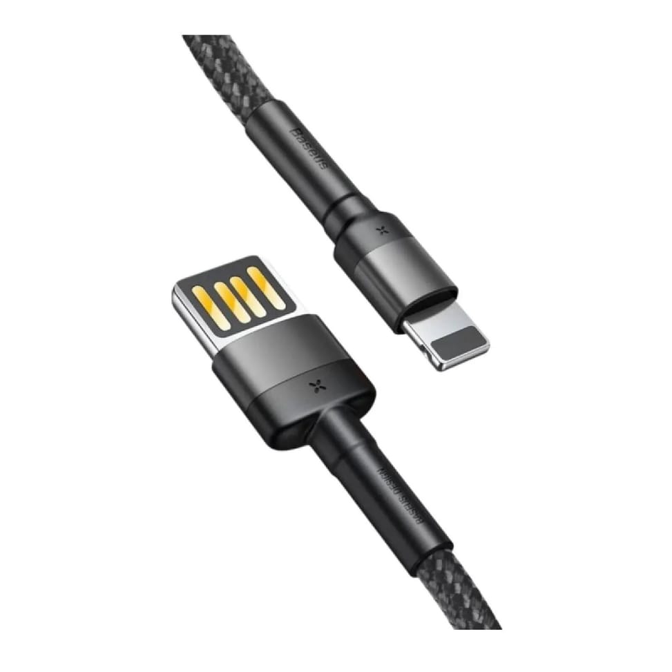 Baseus Câble de Charge et Transfert USB-Lightning Double Face 2,4A 2m Noir — image 2