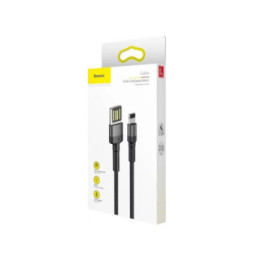 Baseus Câble de Charge et Transfert USB-Lightning Double Face 2,4A 2m Noir