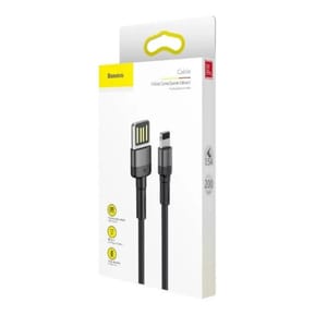 Baseus Câble de Charge et Transfert USB-Lightning Double Face 2,4A 2m Noir — image 5