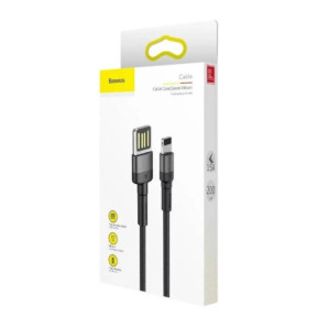 Baseus Câble de Charge et Transfert USB-Lightning Double Face 2,4A 2m Noir