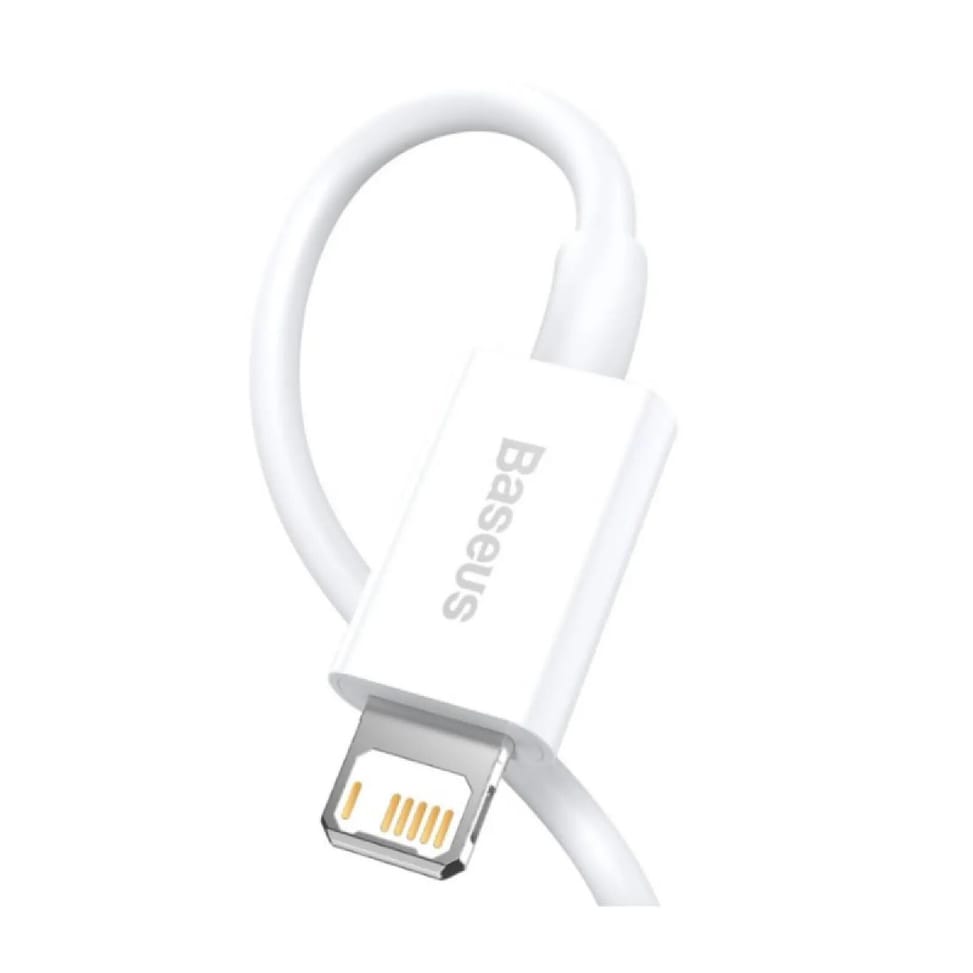 Baseus Câble de Charge et Transfert USB-Lightning Rapide 2,4A 1,5m Rapide Blanc — image 2
