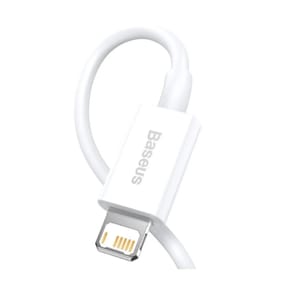 Baseus Câble de Charge et Transfert USB-Lightning Rapide 2,4A 1,5m Rapide Blanc — image 2