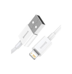 Baseus Câble de Charge et Transfert USB-Lightning Rapide 2,4A 1,5m Rapide Blanc