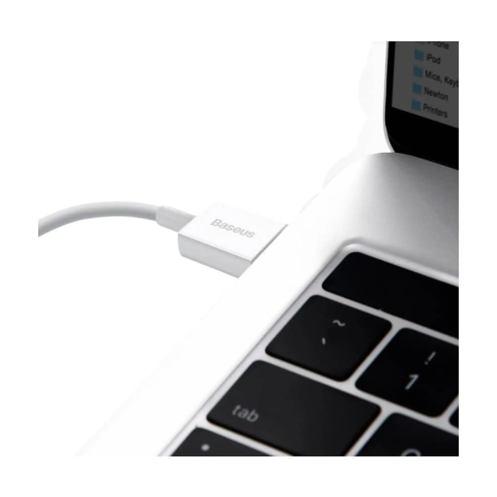 Baseus Câble de Charge et Transfert USB-Lightning Rapide 2,4A 1,5m Rapide Blanc — image 5