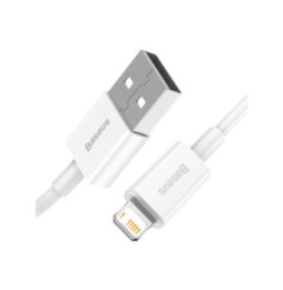Baseus Câble de Charge et Transfert USB-Lightning Rapide 2,4A 1m Rapide Blanc