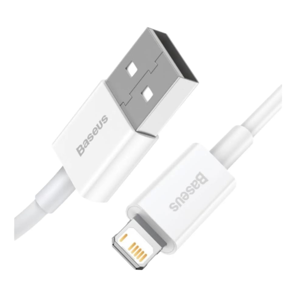 Baseus Câble de Charge et Transfert USB-Lightning Rapide 2,4A 1m Rapide Blanc — image 2