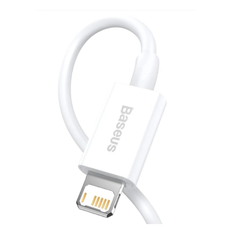 Baseus Câble de Charge et Transfert USB-Lightning Rapide 2,4A 1m Rapide Blanc — image 3