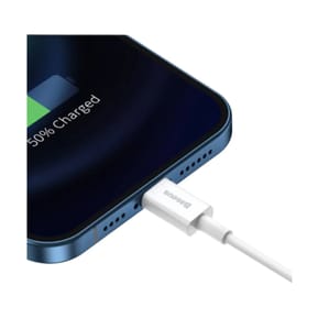 Baseus Câble de Charge et Transfert USB-Lightning Rapide 2,4A 1m Rapide Blanc — image 5