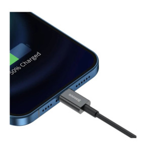 Baseus Câble de Charge et Transfert USB-Lightning Rapide 2,4A 1m Rapide Noir